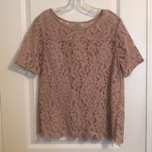 Blush/eyelet Loft Blouse.